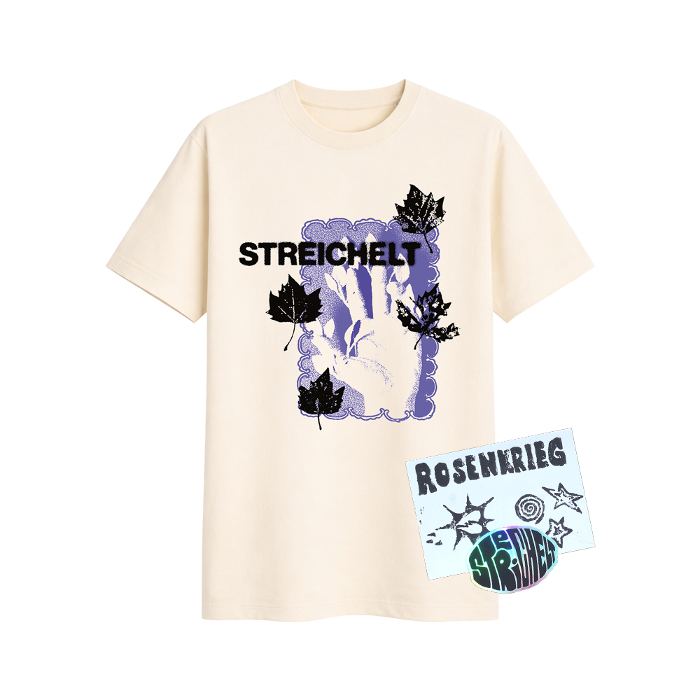 T-Shirt + Rosenkrieg Linoldruckkarten